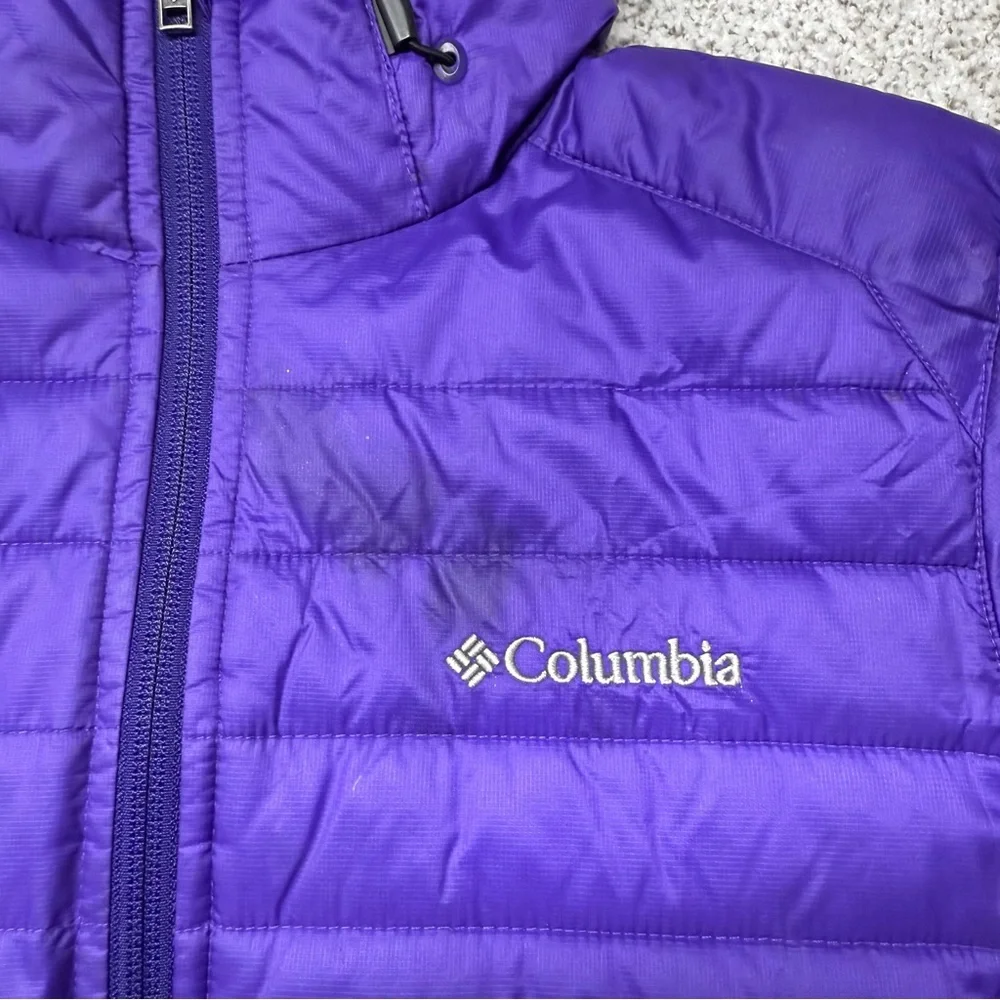 Women’s Columbia Vibrant Purple Powder Pillow Hybrid Hooded Puffer Jacket Size M - Picture 4 of 10